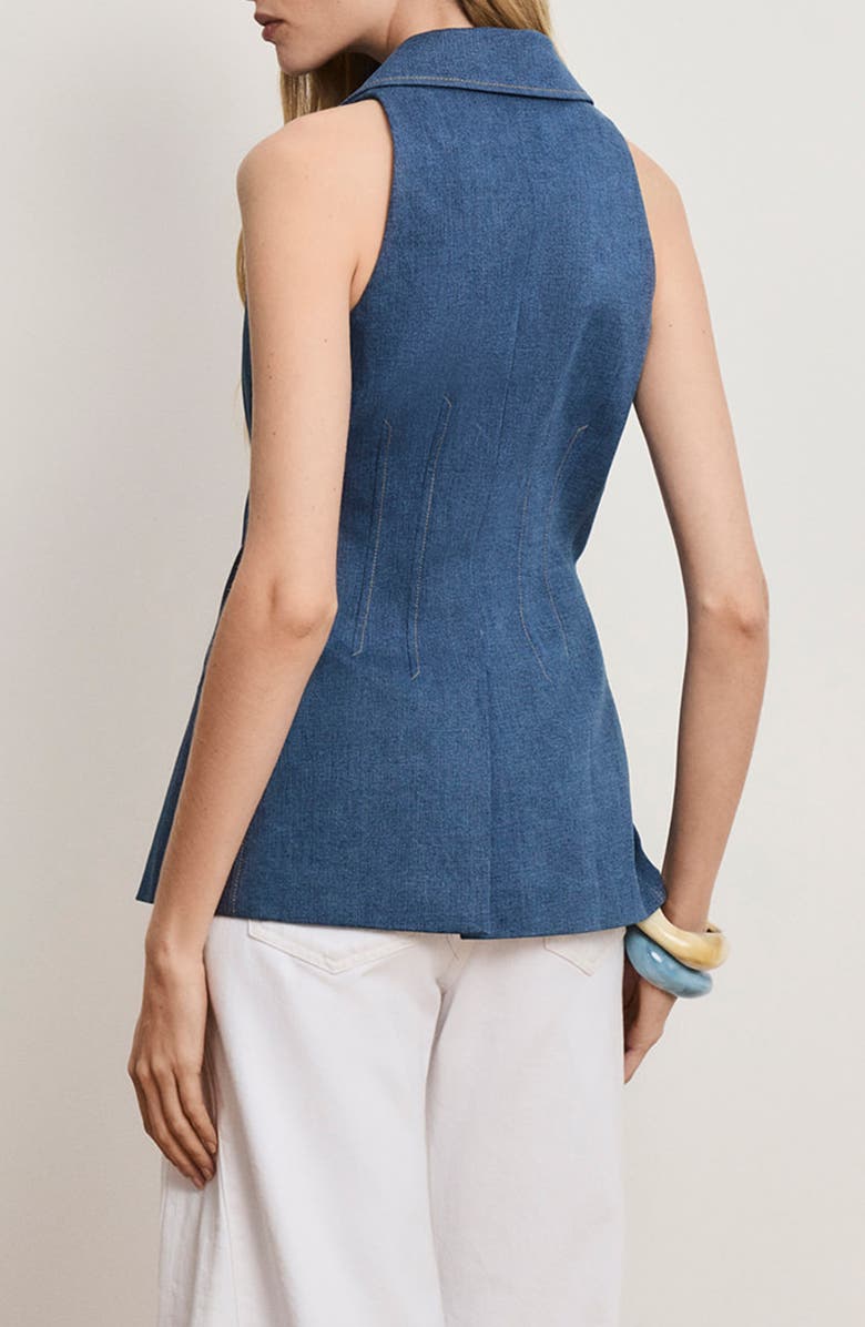 Veronica Beard Costa Denim Vest, Alternate, color, Cosmo