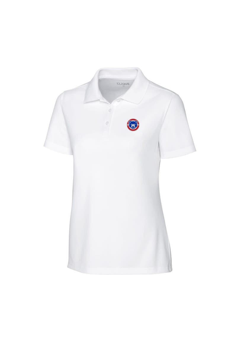 Women's Cutter & Buck  White South Bend Cubs Clique Spin Eco Performance Pique Women's Polo, Alternate, color, White