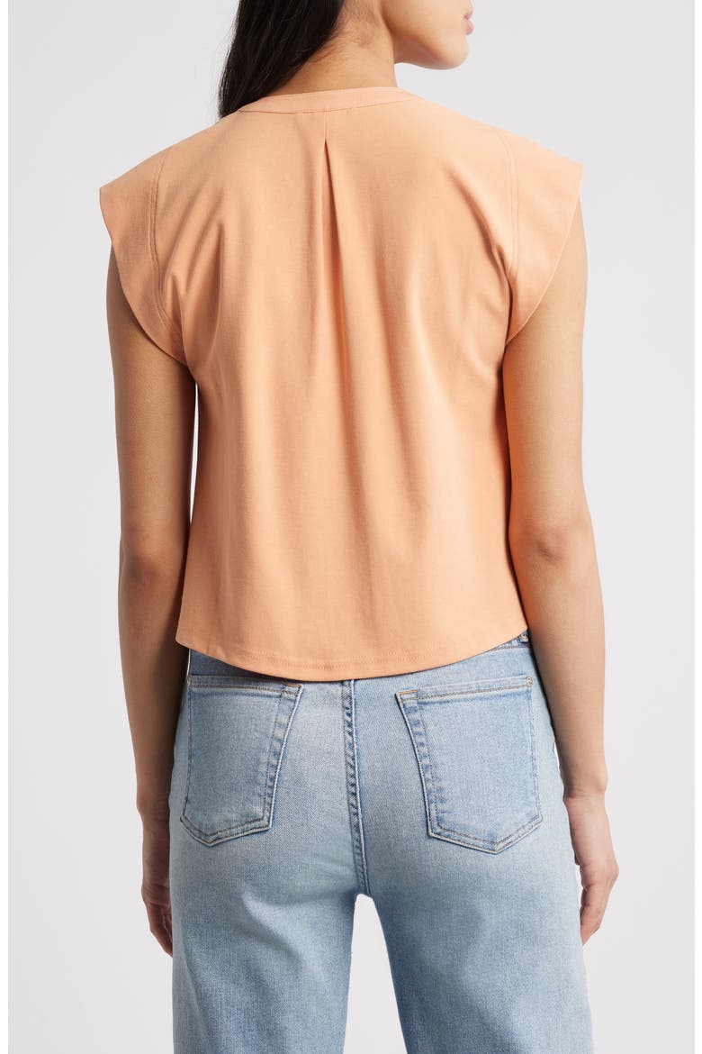 Embellished Cap Sleeve Button-Up Shirt, Alternate, color, AUTUMN SUNSET