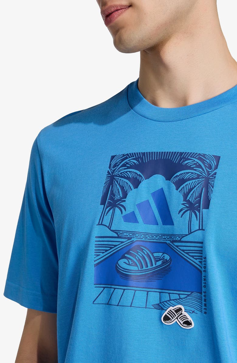 adidas Slide Graphic T-Shirt, Alternate, color, Ray Blue