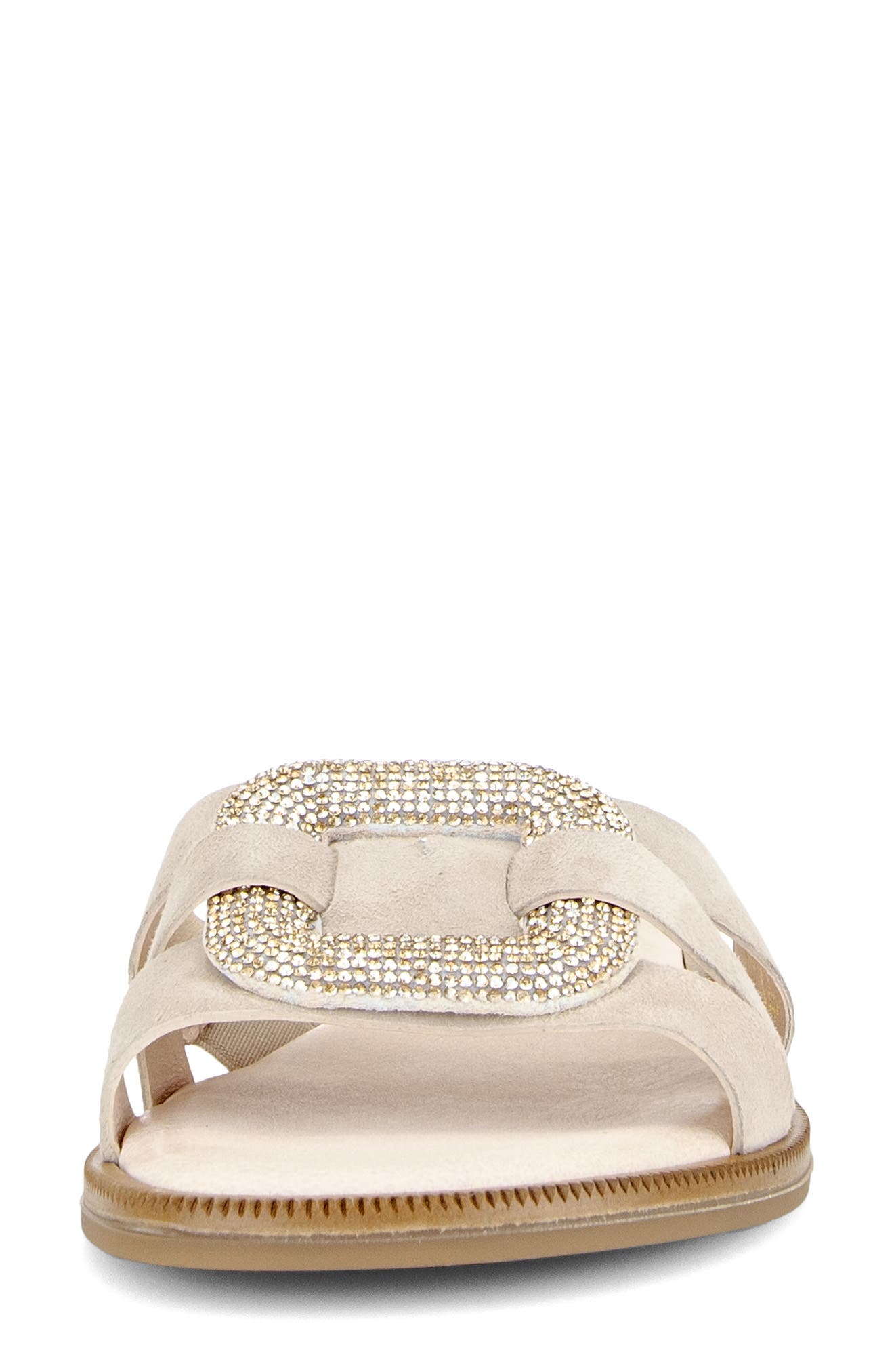 Gabor Crystal Slide Sandal, Alternate, color, Oak