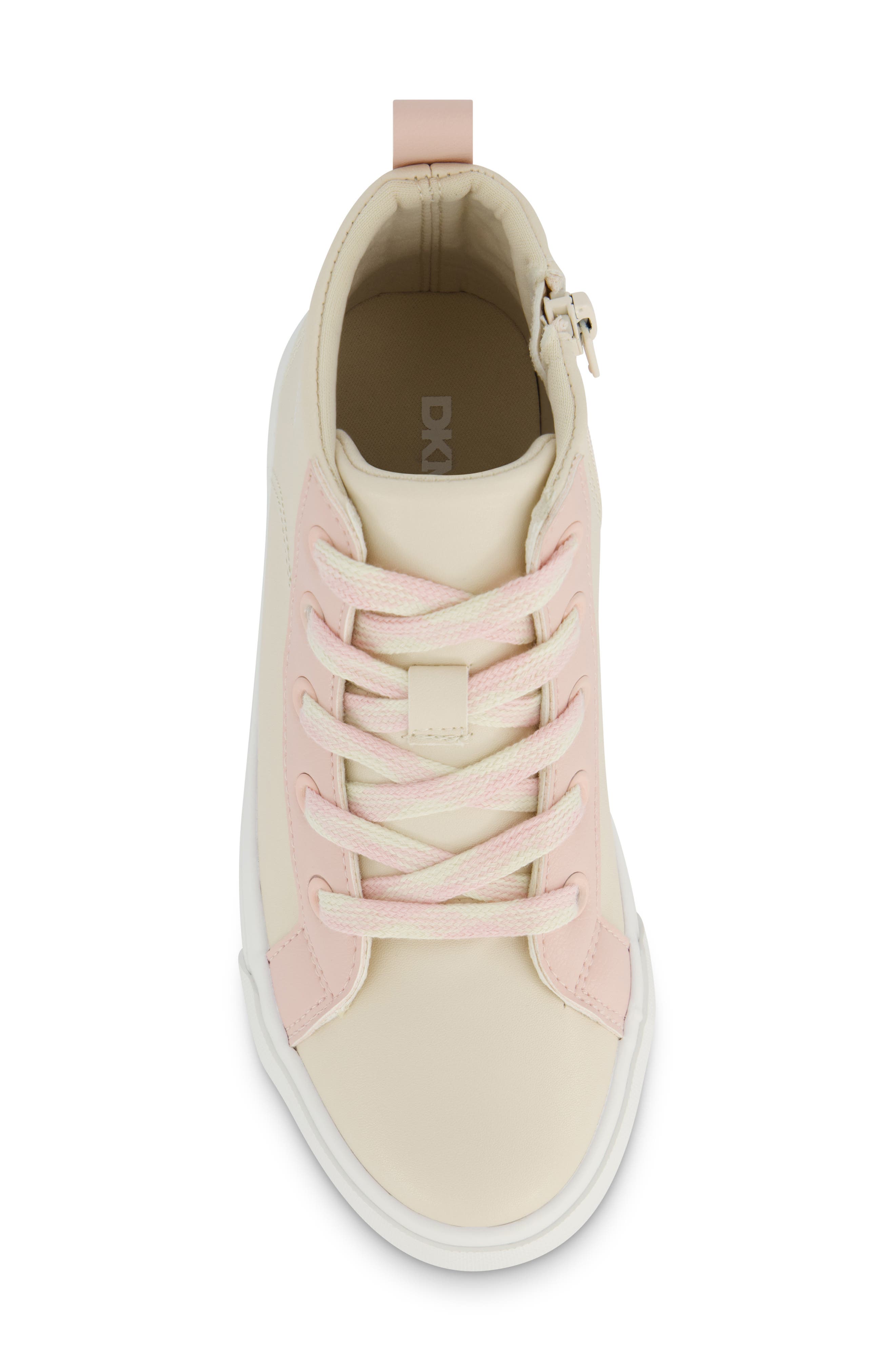 DKNY Kids' Katie Laney High Top Sneaker, Alternate, color, Cream