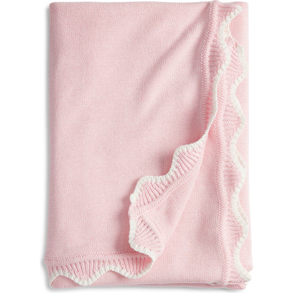 Weezie Scallop Trim Baby Blanket In Pink
