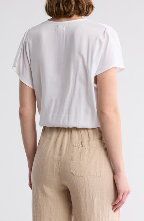 Elan Surplice Neck Cover-up Crop Top In White