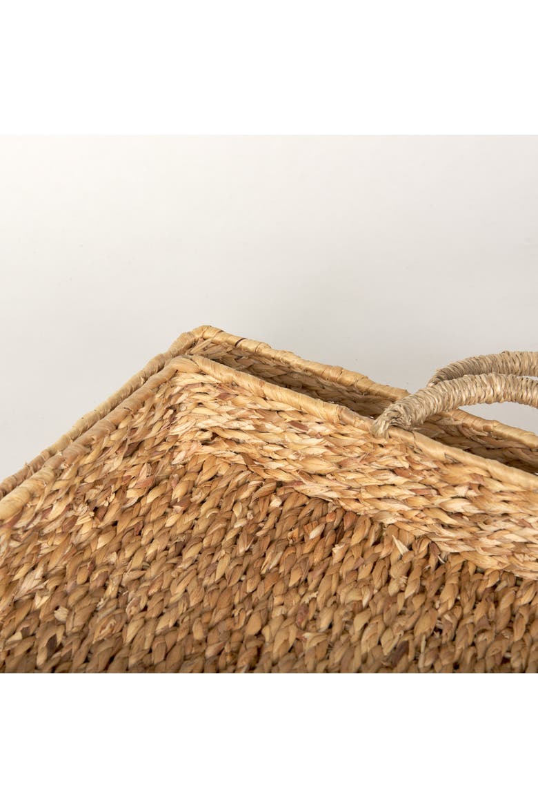 Hona Set of 2 Rectangular Nesting Water Hyacinth Trays, Alternate, color, Brown