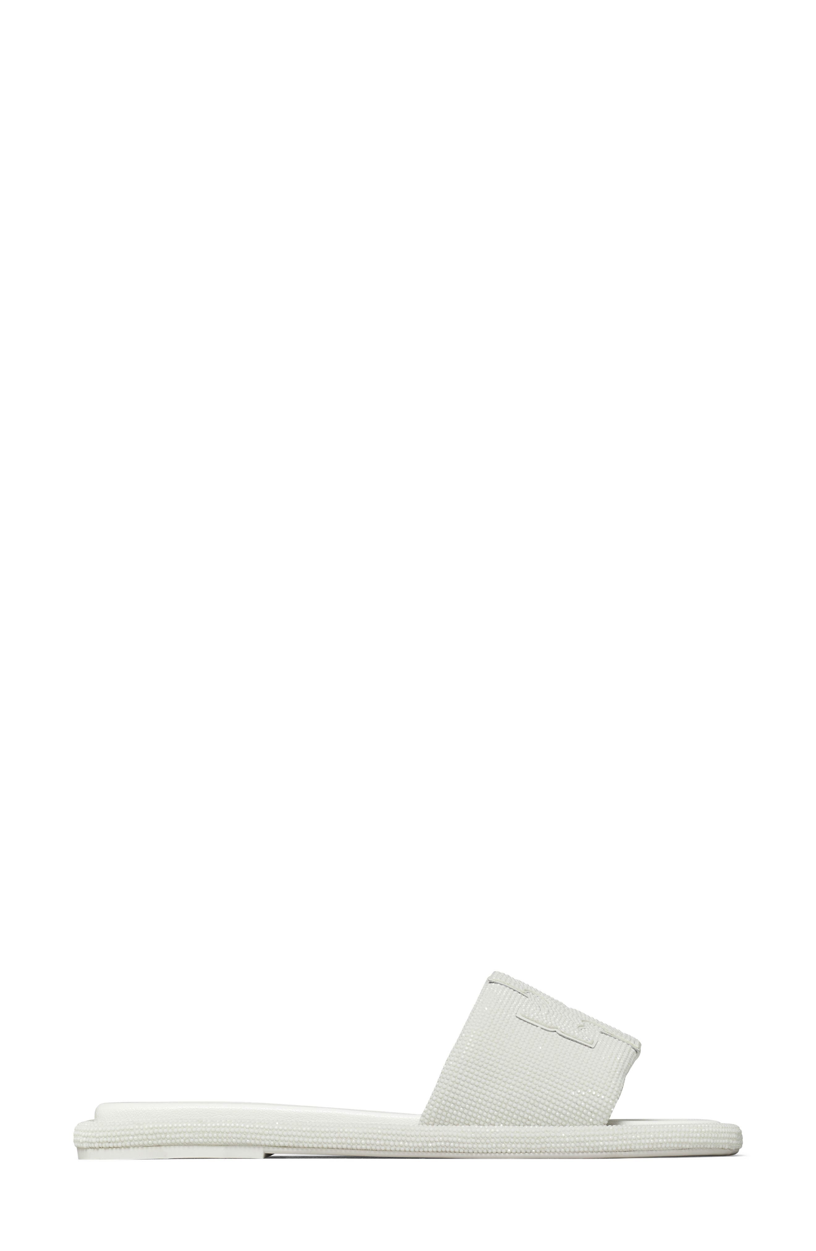 Double T Pavé Slide Sandal, Alternate, color, OPTIC WHITE / WHITE