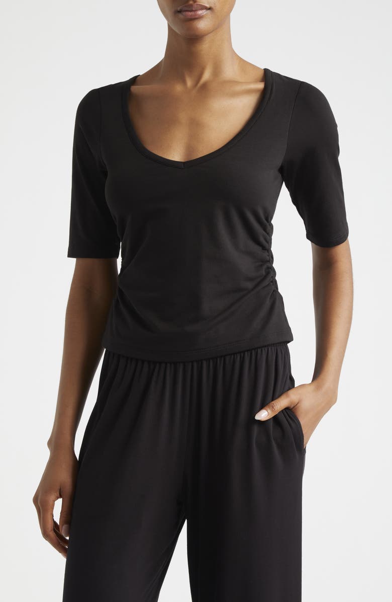 ATM Anthony Thomas Melillo Ruched Stretch Pima Cotton Top, Main, color, 