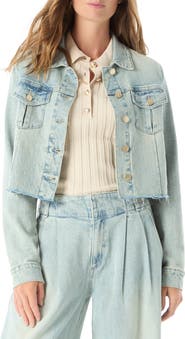DO by Dee Ocleppo Talia Crop Raw Hem Denim Jacket