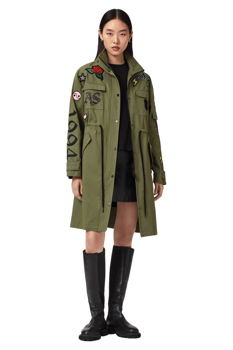 Aria Patch Parka, Alternate, color, KHAKI GREEN