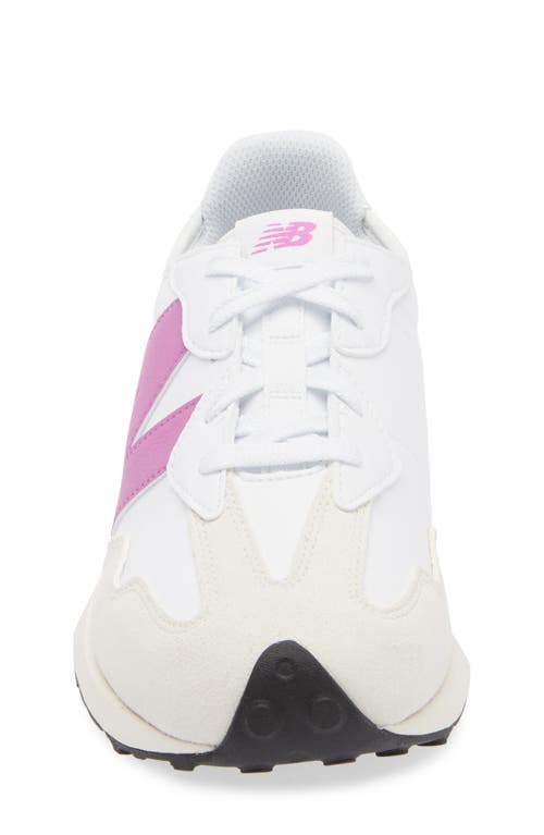 New Balance 327 Sneaker In White/passion Fruit