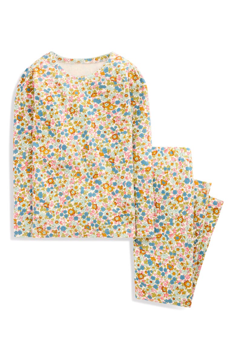 Kids' Fitted Floral Pajamas, Main, color, VINTAGE BLUE FLOWERBED