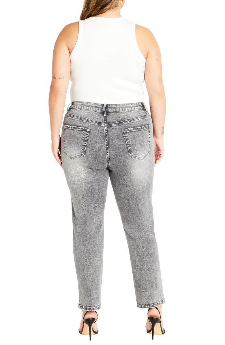 City Chic Harley Keyla High Waist Straight Leg Jeans, Alternate, color, Soft Grey