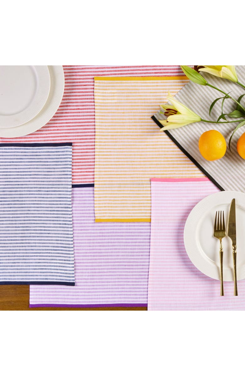 Solino Home Linen Placemats - Carmine, 14" x 19", Alternate, color, 