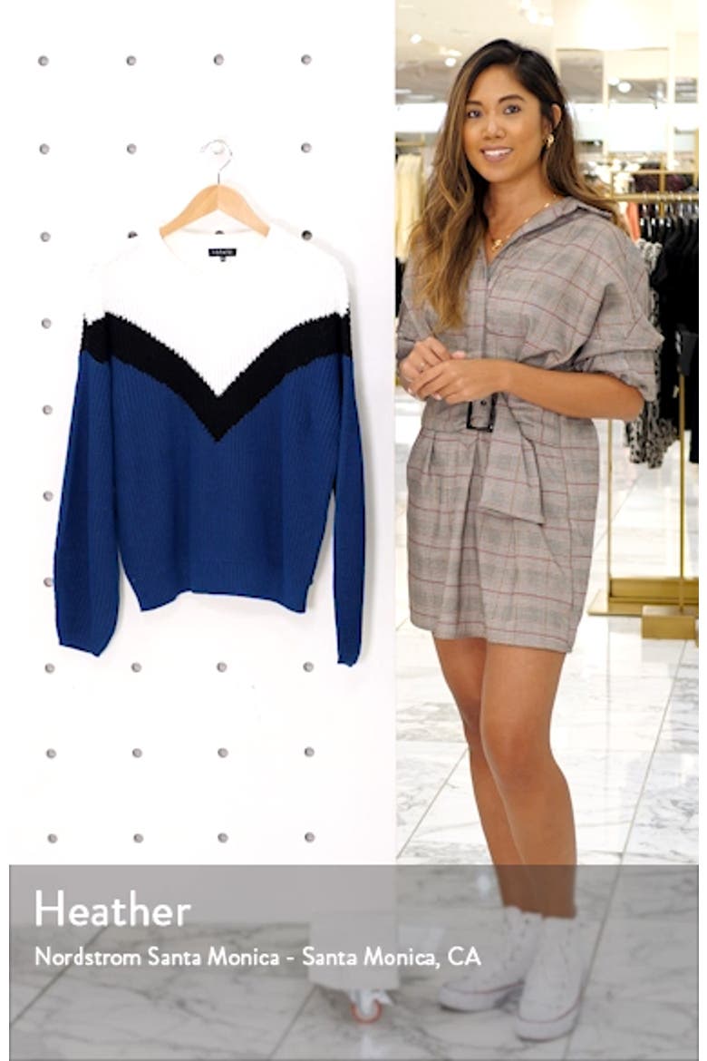 Chevron Front Crewneck Cotton Sweater video
