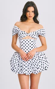 Miss Circle Umikaa Polka Dots Bubble Hem Mini Dress