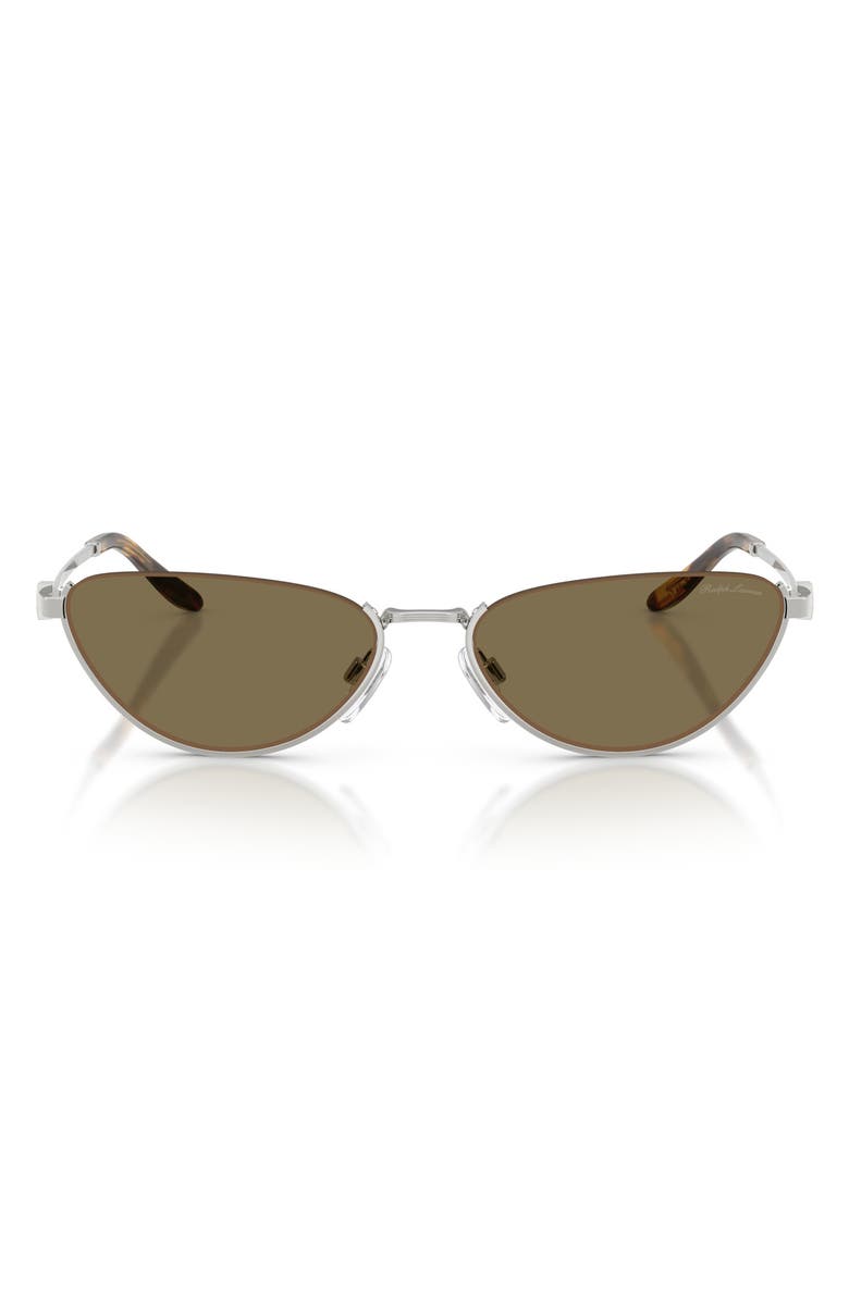 Ralph Lauren 57mm Cat Eye Sunglasses, Main, color, Shiny Silver / Light Brown