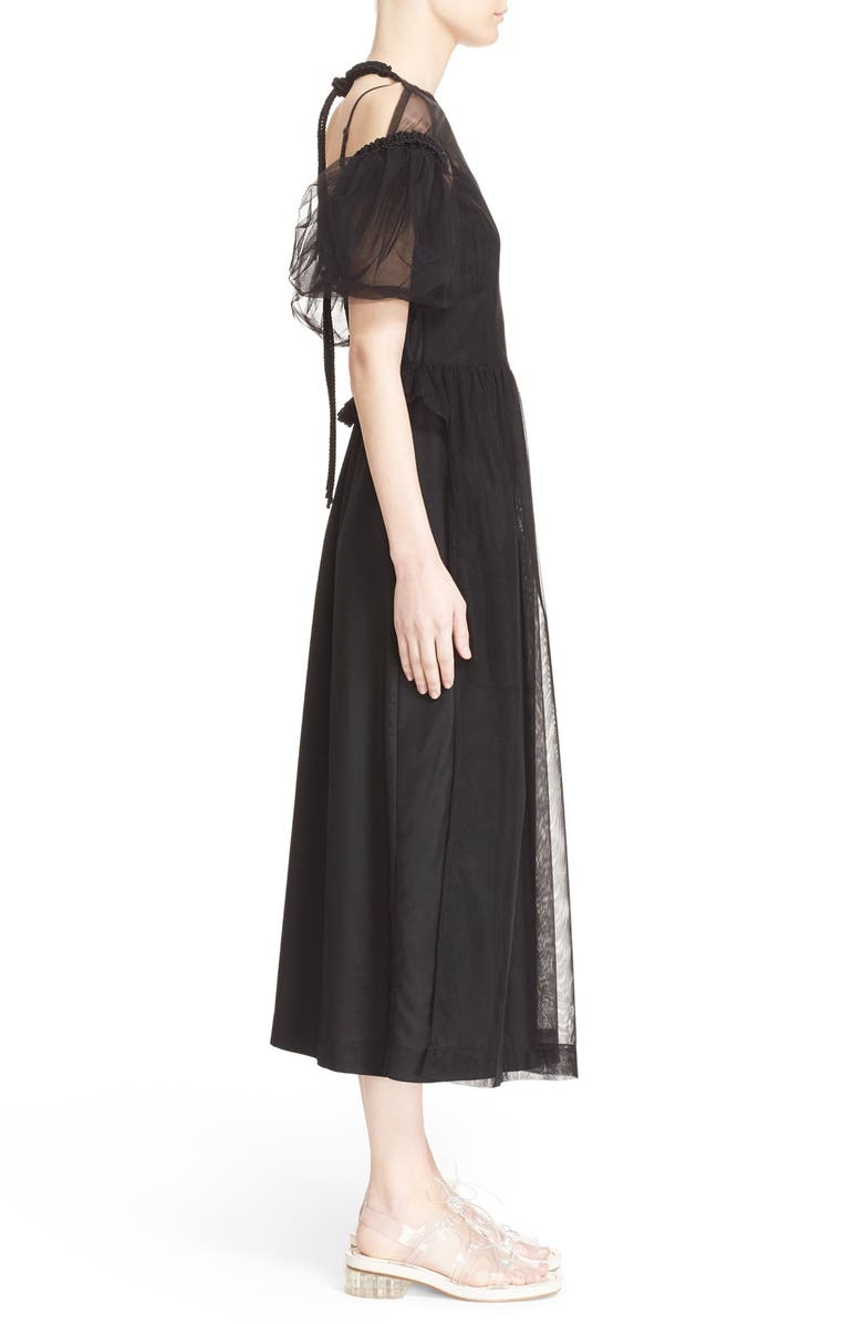 Simone Rocha Tulle Apron Midi Dress, Alternate, color,