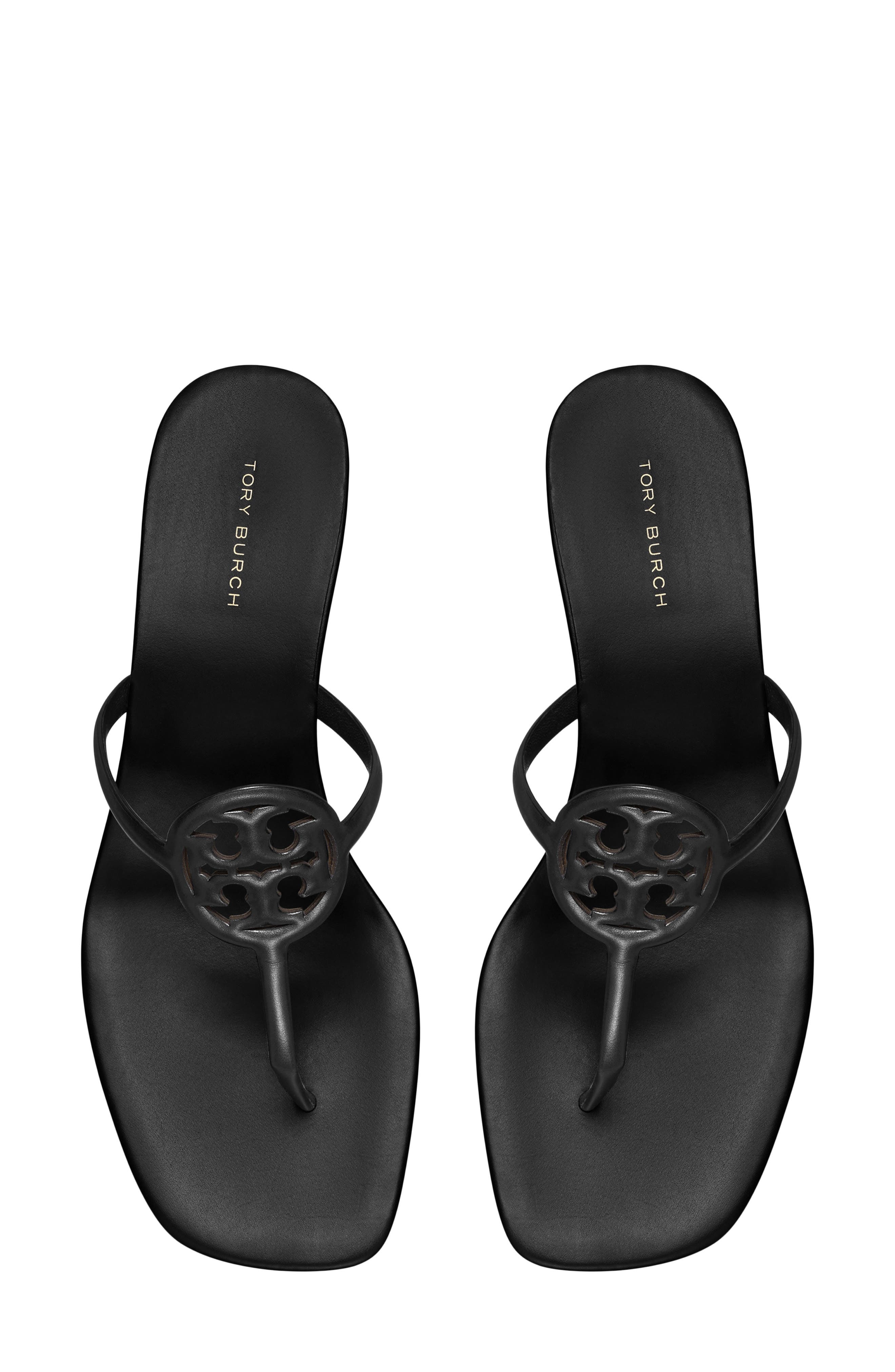 Tory Burch Miller Capri Thong Kitten Heel Sandal, Alternate, color, Perfect Black / Perfect Black