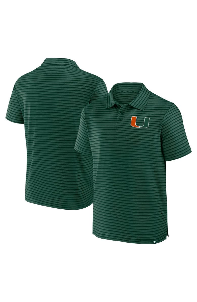 FANATICS Men's Fanatics Green Miami Hurricanes Victory Calls Stripe Polo, Alternate, color, Green