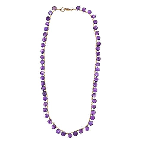 Faceted Gemstone Teardrop Bead Choker Necklace