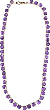 MADISON BEVERLY HILLS Faceted Gemstone Teardrop Bead Choker Necklace
