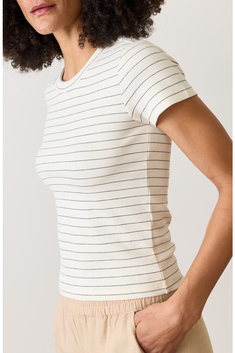 Lexi Sun-In Stripe Rib Crewneck T-Shirt, Alternate, color, BLACK/WHITE STRIPE