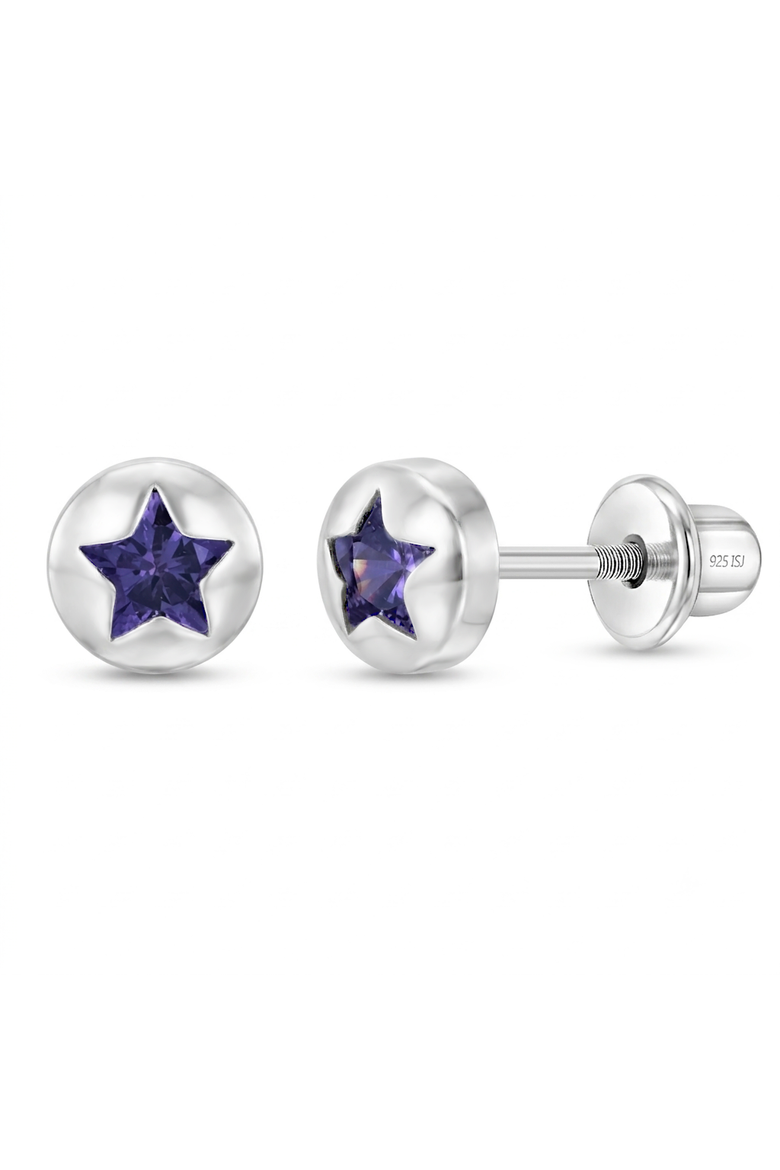 Delicate Star Girl Earrings, Main, color, Purple