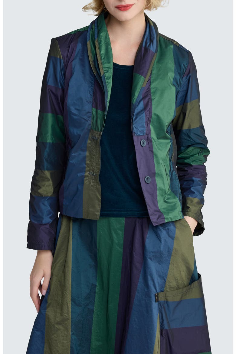 Litia Striped Jacket, Main, color, Oasis Blue