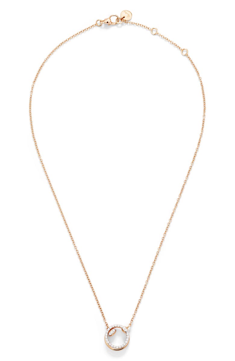 Pomellato Together Diamond Pendant Necklace, Main, color, Rose Gold/ Diamond