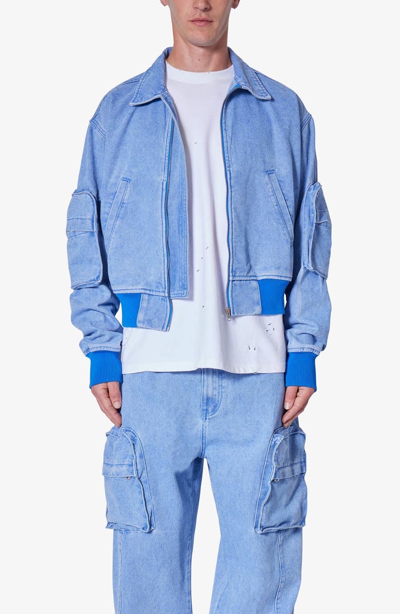 mnml Crop Denim Jacket, Alternate, color, 