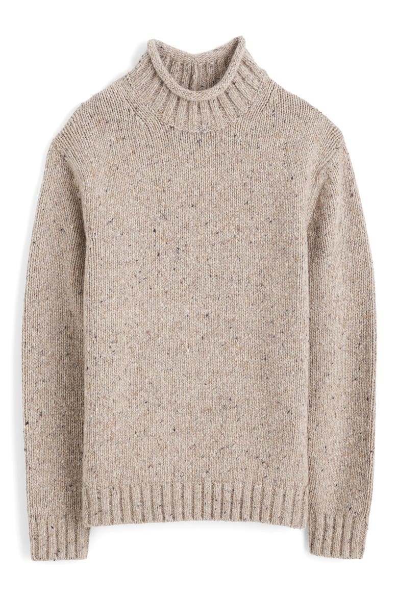 Roll Neck Donegal Wool Blend Sweater, Alternate, color, OATMEAL