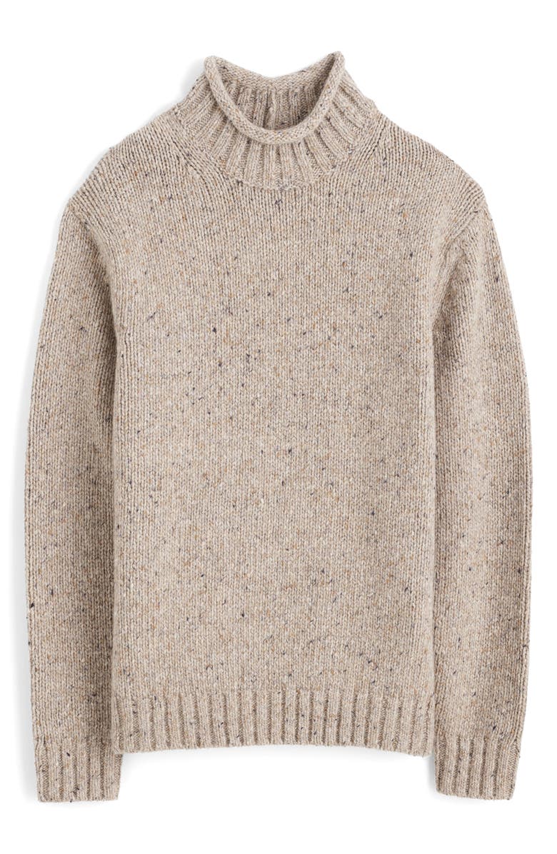 Madewell Roll Neck Donegal Wool Blend Sweater, Alternate, color, Oatmeal