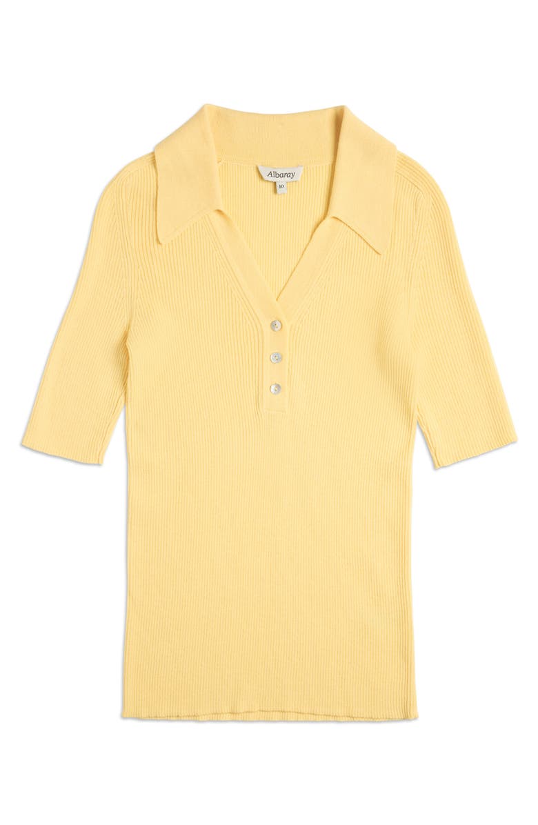 Albaray Button-Front Collard Knit Top, Alternate, color, Yellow