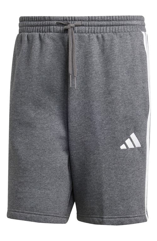 Adidas Originals Adidas Essential 3-stripes Fleece Shorts In Gray