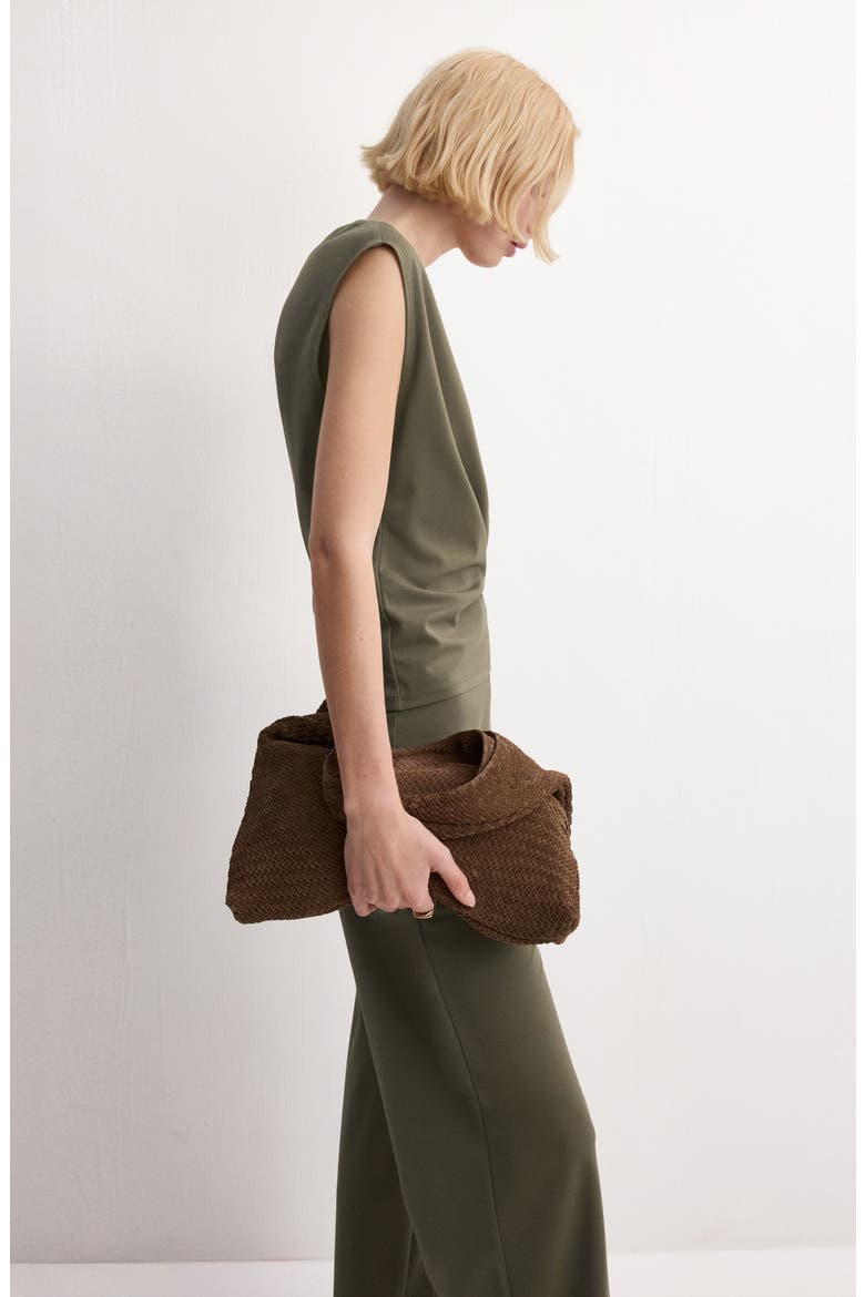 Pleated Top, Alternate, color, KHAKI GREEN