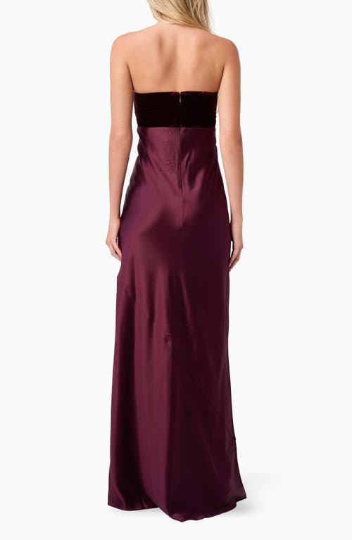 Cami Nyc Lavinia Strapless Mixed Media Gown In Brown