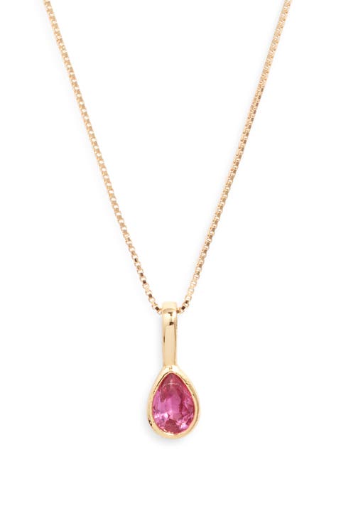 Teardrop Birthstone Pendant Necklace