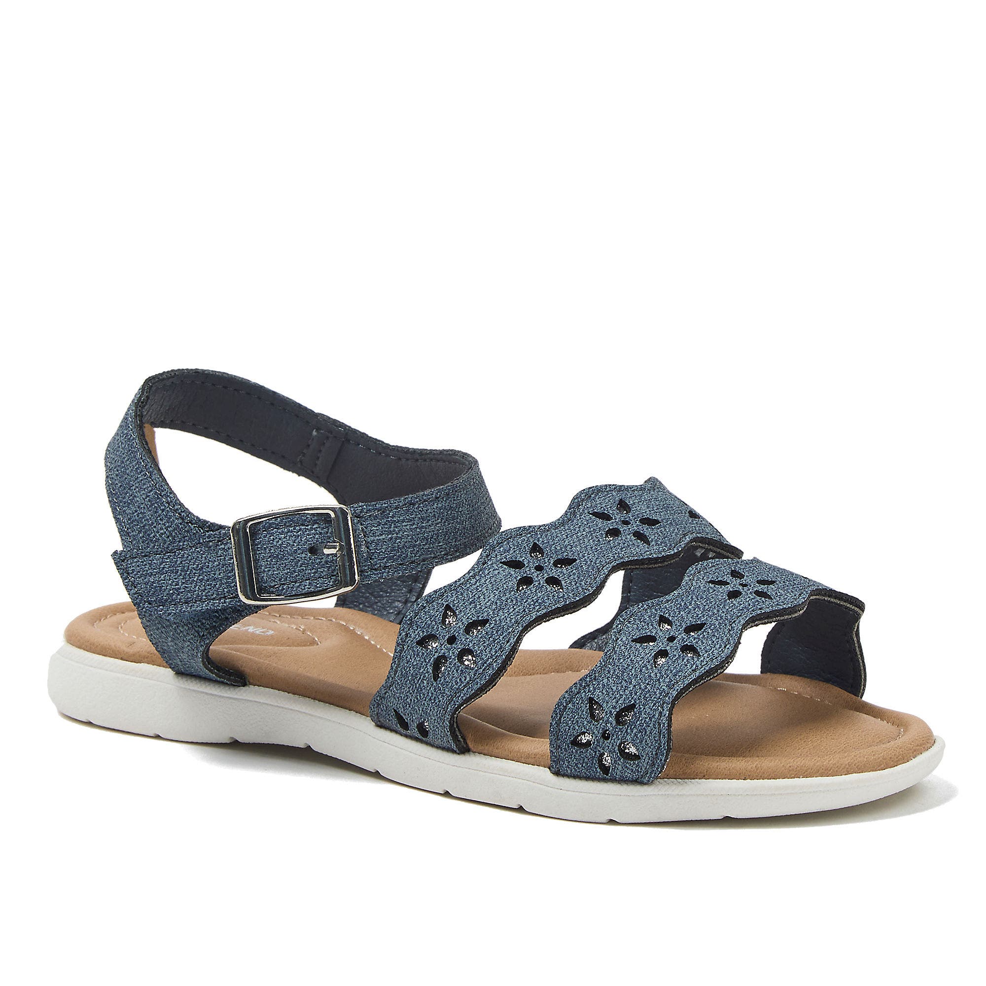 Lands' End Girls Easy On Flower Sandals, Main, color, Blue