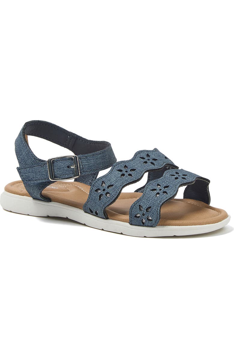 Lands' End Girls Easy On Flower Sandals, Main, color, Blue