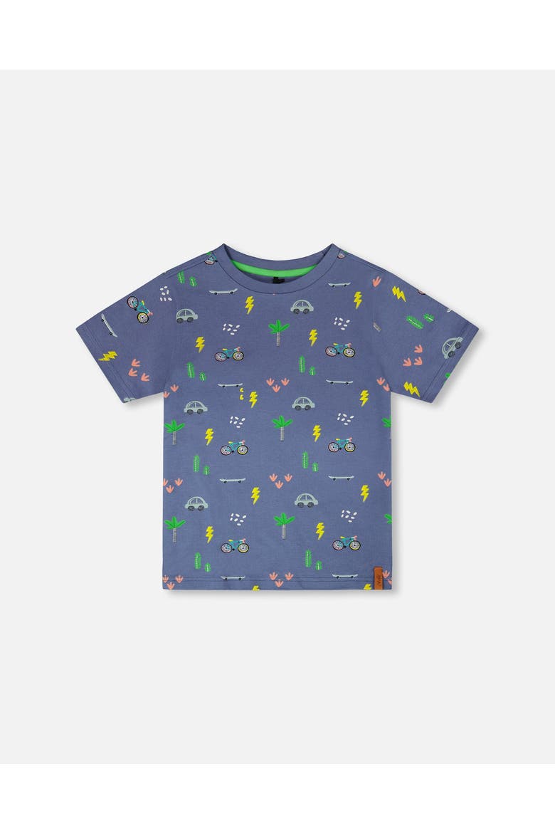 Organic Cotton Jersey Bicycle T-Shirt, Main, color, Blue Bicycle Print