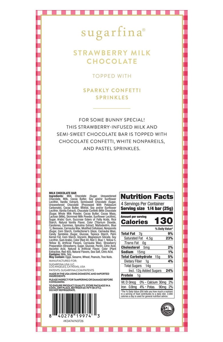 sugarfina Bunny Bark 2-Pack Milk Chocolate Bar, Alternate, color, Multi