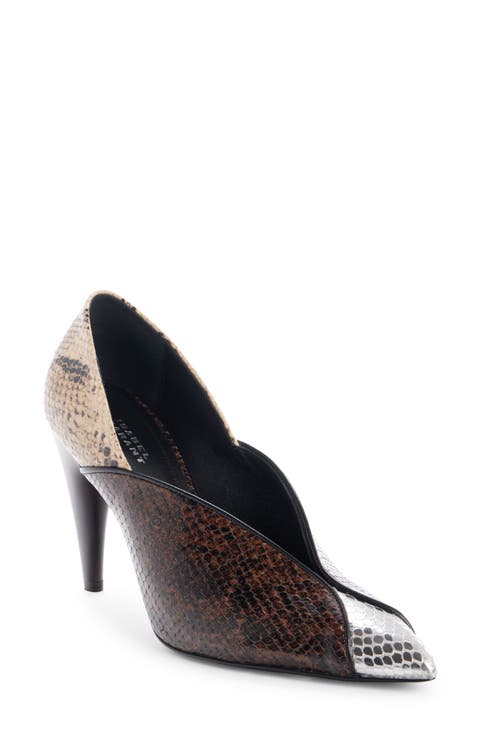 Luza Snake Embossed Leather Pump