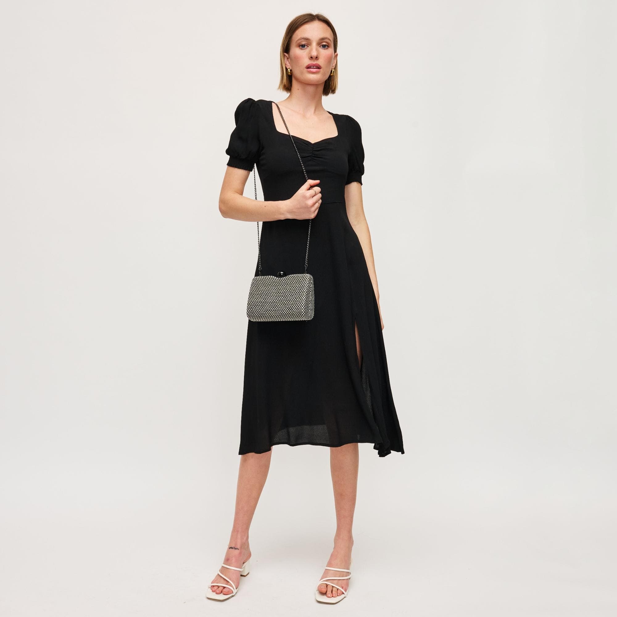 URBAN EXPRESSIONS HANDBAGS Marissa Evening Bag, Alternate, color, Black Ivory