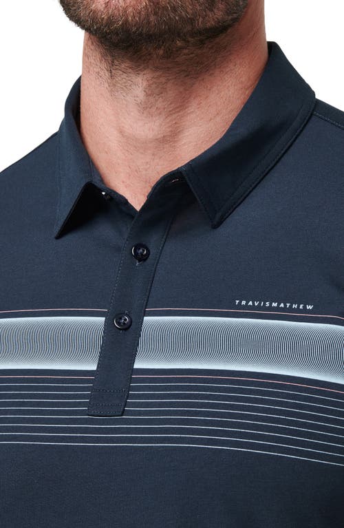 Travismathew State Of The Art 2.0 Chest Stripe Polo In Blue