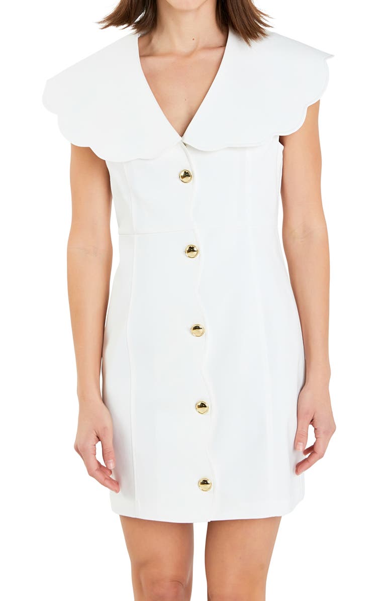 English Factory Scalloped Minidress, Alternate, color, 