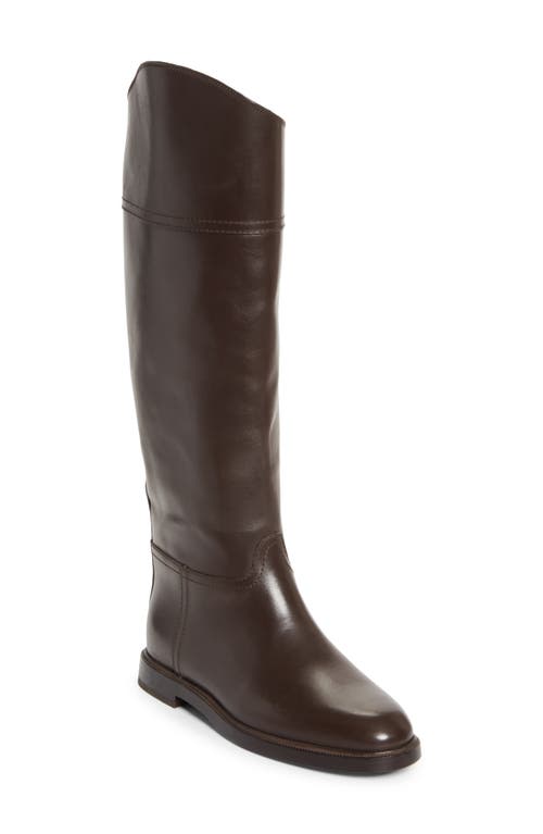 Brunello Cucinelli Monili Trim Riding Boot In Brown