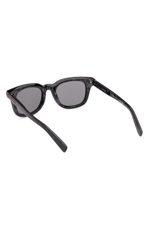Zegna 50mm Rounfd Sunglasses In Black