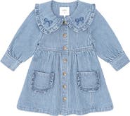 Huxbaby Vintage Bow Collar Denim Dress