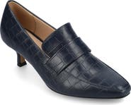 Journee Collection Celina Croc Embossed Loafer Pump - Wide Width Available