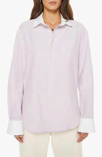 The Roomie Frenchie Pinstripe Cotton Button-Up Top